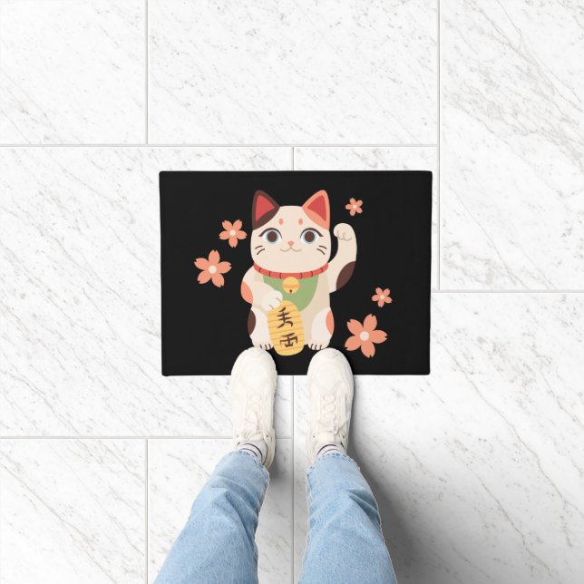 Paillasson Joli Maneki Neko Chat Chanceux  (Intérieur)