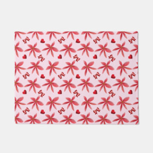 Paillasson Joli motif de cœur floral rouge sans couture pour 