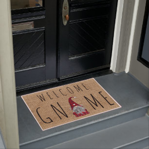 Paillasson Joli Noël Gnome de bienvenue à carreaux