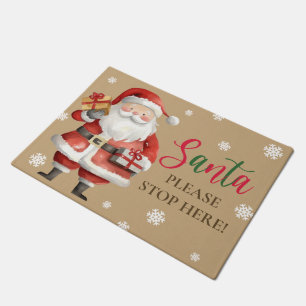 Paillasson Joli Père Noël S'Il Vous Plaît Arrêter Ici Snowfla