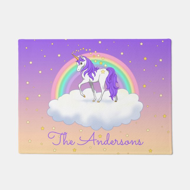 Paillasson Joli Purple Sweet Dreams Rainbow Unicorn (Devant)