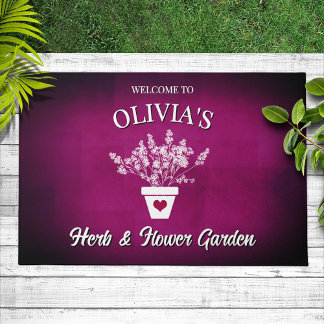 Paillasson Jolie Bienvenue Personnalisée Rose & Florale