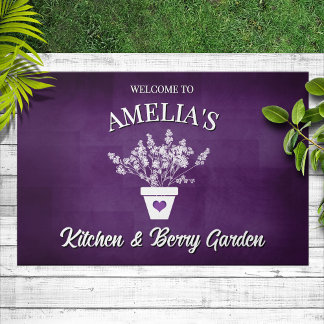Paillasson Jolie Bienvenue Personnalisée Violette & Florale