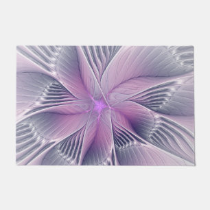 Paillasson Jolie fleur rose abstraite moderne art fractal