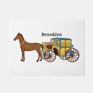 Paillasson Jolie illustration de cheval et de calèche royale