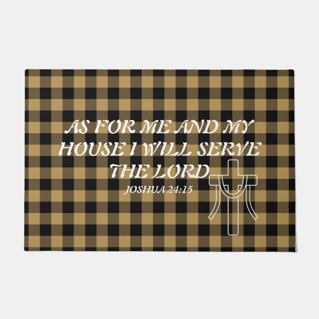 Paillasson Joshua 24:14 Buffalo Check Design Porte Mat (Devant)