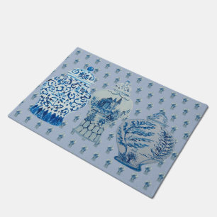 Paillasson Jouets de gingembre bleu et blanc