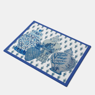 Paillasson Jouets de gingembre bleu et blanc