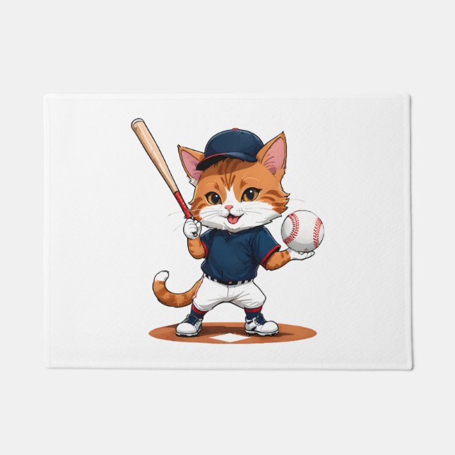 Paillasson Joueur de baseball chat (Devant)