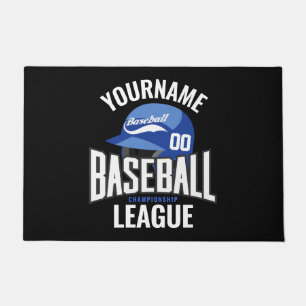 Paillasson Joueur de baseball personnalisé NOM Équipe Champ C