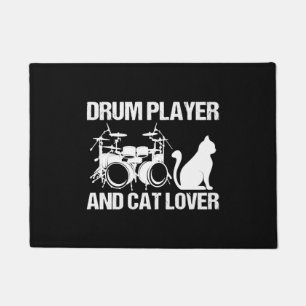 Paillasson Joueur de Batterie et Amateur de Chats Musicien qu