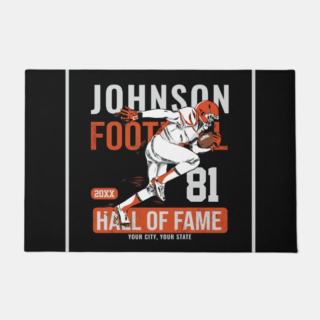 Paillasson JOUEUR DE Football Personnalisé Équipe NUMBER Spor (Devant)