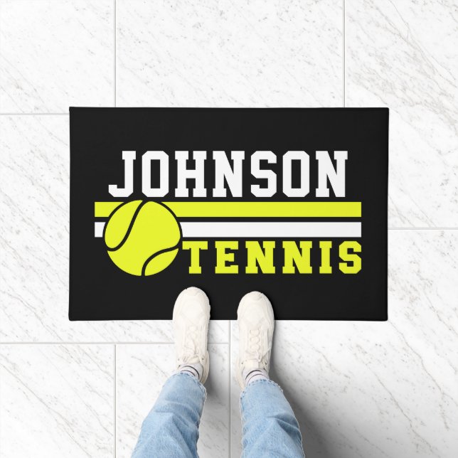 Paillasson Joueur de tennis NOM Ball Jeu court personnalisé (Intérieur)