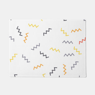 Paillasson Joueuse, colorée, tendance, moderne zigzags memphi