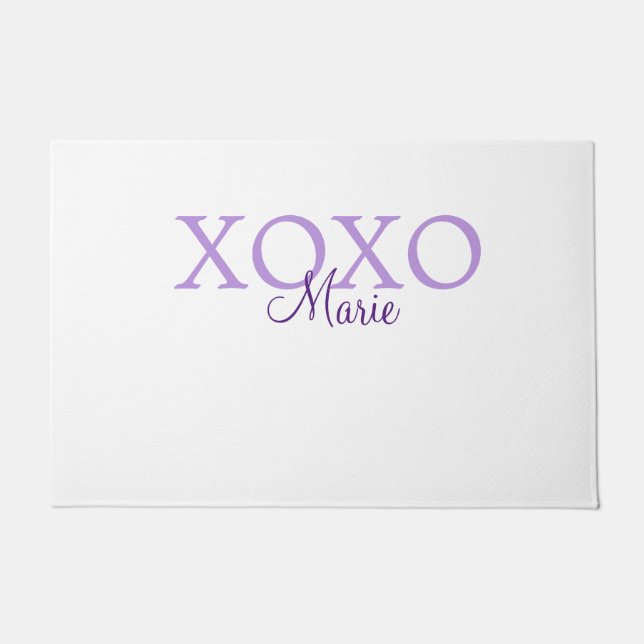 Paillasson Jour de la Saint Valentin Xoxo ajouter nom pastel  (Devant)