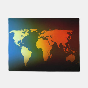 Paillasson Jour et nuit carte du monde