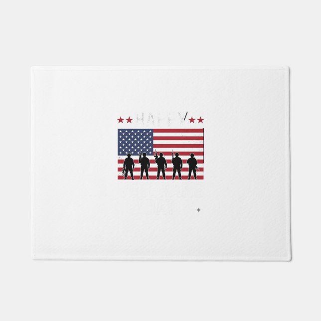 Paillasson Joyeuse fête des vétérans Drapeau Silhouette Vecto (Devant)
