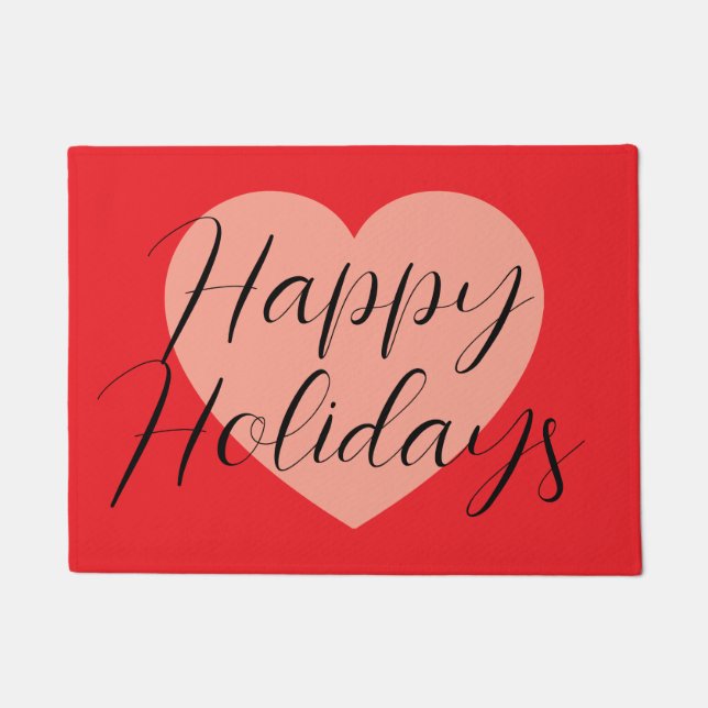 Paillasson Joyeuses Fêtes Joyeux Noël Période de Vacances Cœu (Devant)