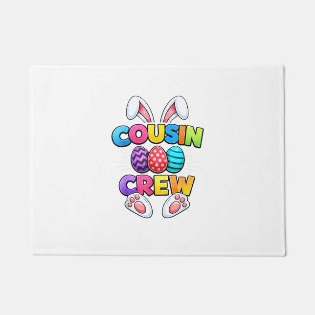 Paillasson Joyeuses Pâques Cousin Crew Lapin Famille T-Shirt  (Devant)