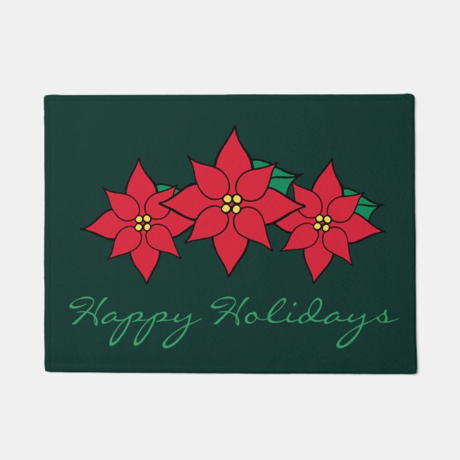Paillasson Joyeuses vacances Poinsettia Doormat (Devant)