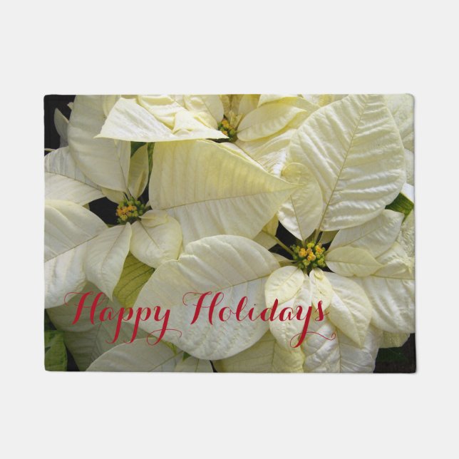 Paillasson Joyeuses vacances Poinsettias Doormat (Devant)