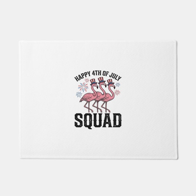 Paillasson Joyeux 4 juillet Flamingo Squad Vector Design_1 (Devant)