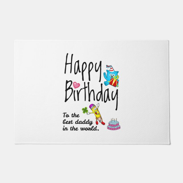 Paillasson Joyeux anniversaire au meilleur papa du monde (Devant)