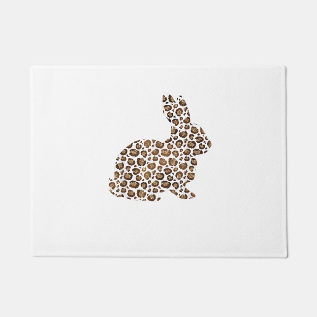 Paillasson Joyeux cadeau de Pâques Empreinte de léopard Motif (Devant)