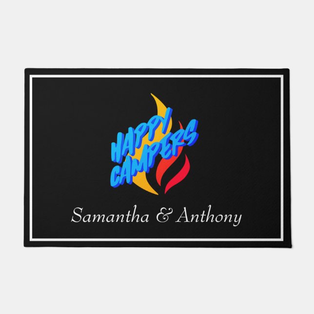 Paillasson Joyeux Campers N'importe quel nom RV Cabine Graphi (Devant)