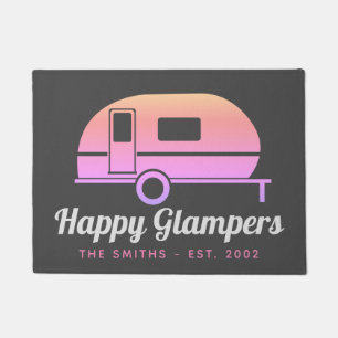 Paillasson Joyeux Camping Glampers Pink Ombre