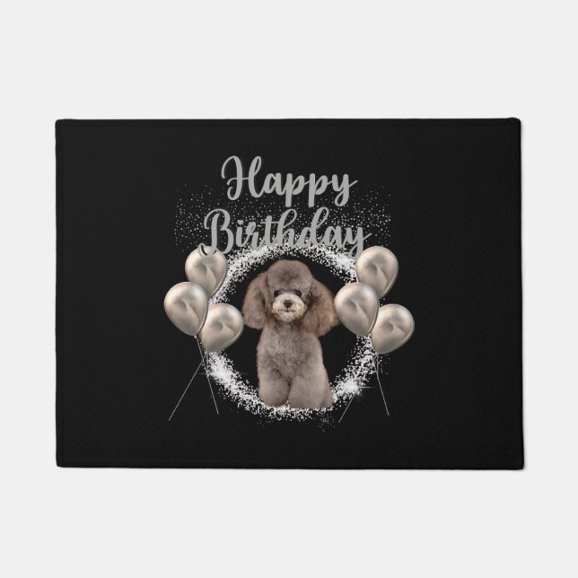 Paillasson Joyeux caniche d'anniversaire (Devant)