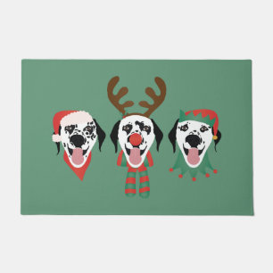 Paillasson Joyeux Chiens Dalmatiens de Noël
