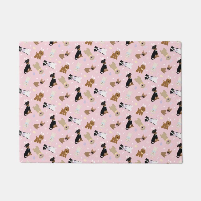 Paillasson Joyeux Chiens de Pâques (Devant)