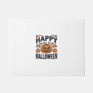 Paillasson Joyeux Halloween Citrouille Design de Gravure Vint