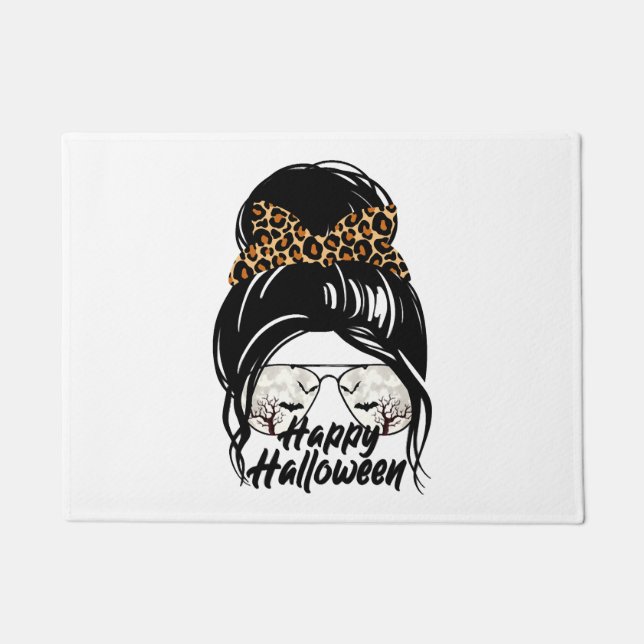 Paillasson Joyeux Halloween Jour 2021 Halloween Leopard Maman (Devant)