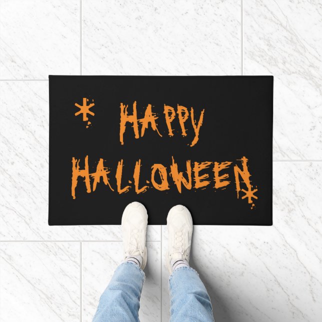 Paillasson Joyeux Halloween, Noir orange (Intérieur)