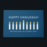 Paillasson Joyeux Hanoukka| Salutation aux chandelles simple<br><div class="desc">Il s'agit d'un design simple,  minimaliste et moderne des chandeliers de Menorah ou de temple.</div>