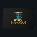 Paillasson Joyeux Hanoukka Turquoise or noir Menorah porte Ma<br><div class="desc">Joyeux Hanoukka Turquoise or noir Menorah porte Mat</div>