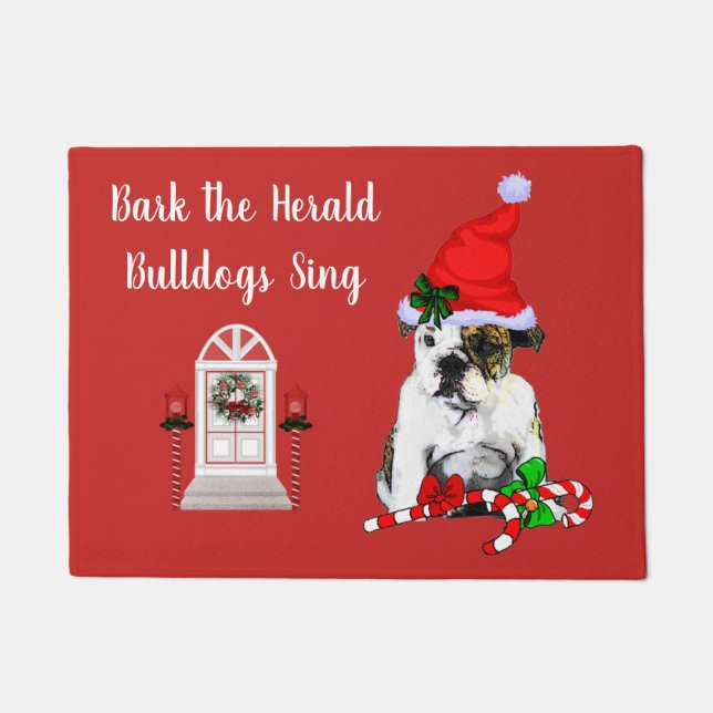 Paillasson Joyeux Noël Bouledogue Anglais (Devant)