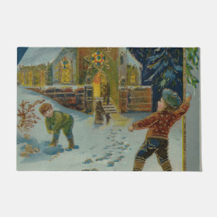 Paillasson Joyeux Noël - Carte postale vintage de bataille de