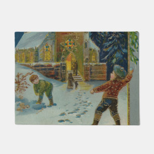 Paillasson Joyeux Noël - Carte postale vintage de bataille de