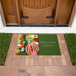 Paillasson Joyeux Noël Gingerman Green Matt Doormat