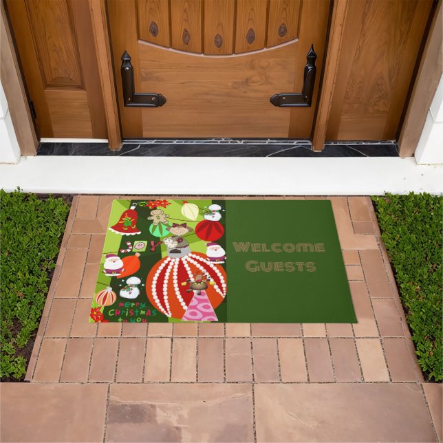 Paillasson Joyeux Noël Gingerman Green Matt Doormat (De plein air)