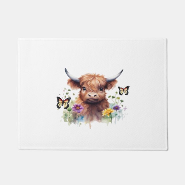 Paillasson Joyeux Noël mignonne Highland Cow Classic T-Shirt (Devant)