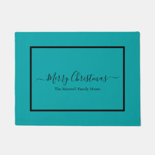 Paillasson Joyeux Noël Nom turquoise de famille Doormat
