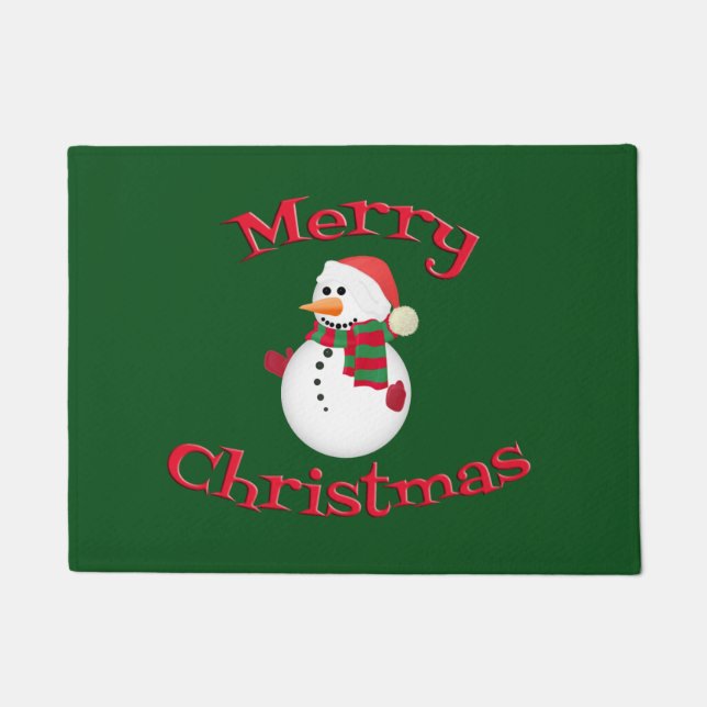 Paillasson Joyeux Noël Snowman Door Mat (Devant)