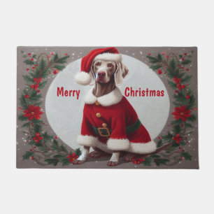 Paillasson Joyeux Noël Weimaraner Chien avec Noël Noël Noël N
