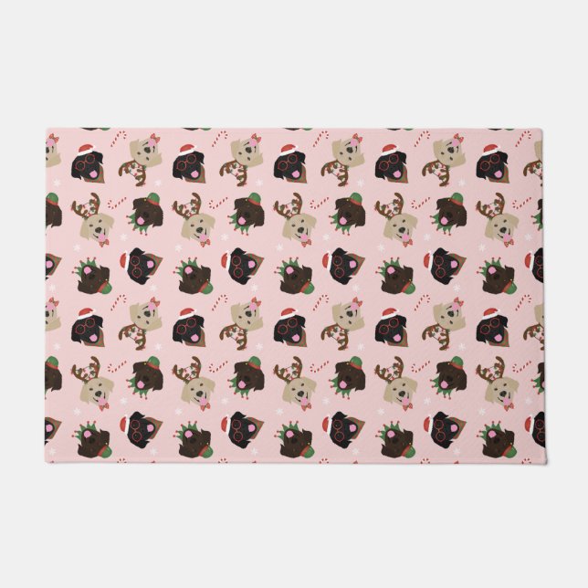 Paillasson Joyeux Pawlidays Labrador Retriever Dogs (Devant)