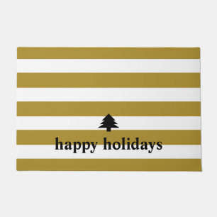 Paillasson Joyeux Vacances Gold Striped Noël