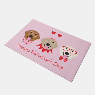 Paillasson Joyeux Valentines Day Golden Retriever Dogs